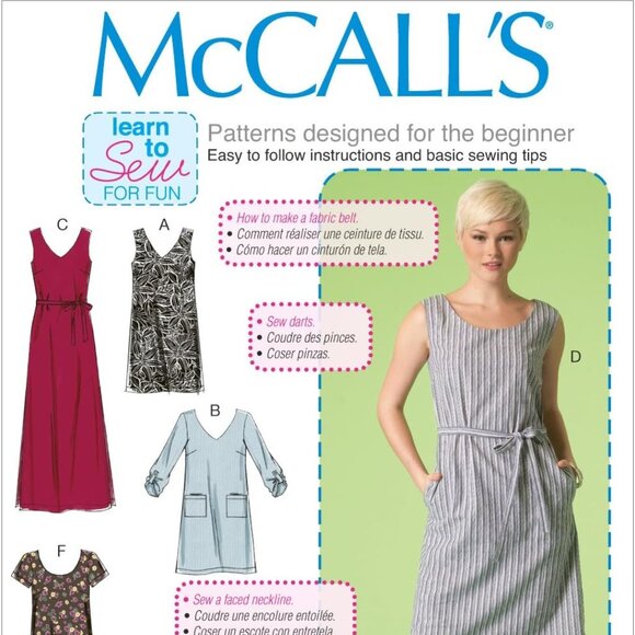 McCall's Patterns M7120 Misses' Dresses & Belt, Size ZZ (LRG-XLG-XXL) - Picture 3 of 3